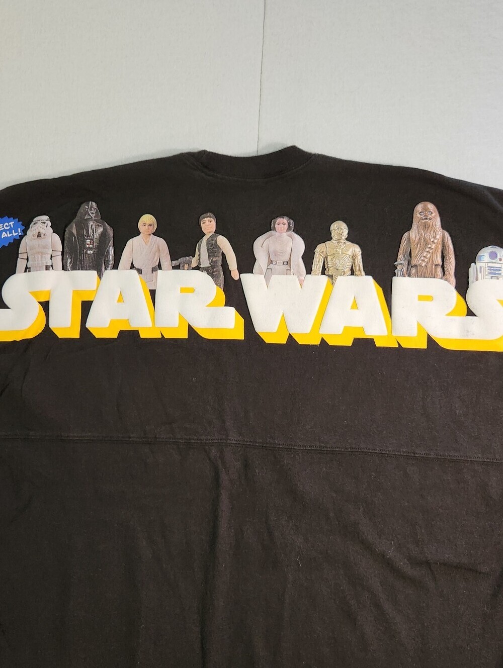 Star Wars Black Long Sleeve Shirt with Neon Pink & Yellow Chest Logo Size Large